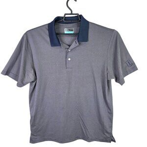 Mens PGA Tour Blue Golf Polo Shirt Short Sleeve Polyester Stretch Blend Size L